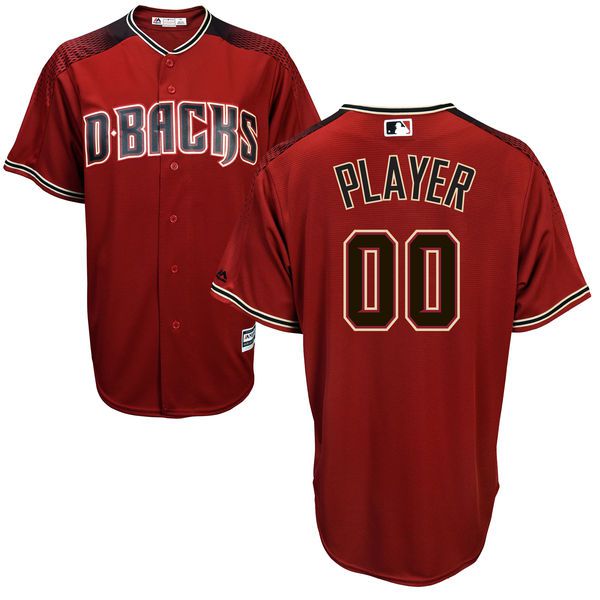 Men Arizona Diamondbacks Majestic Red Brick Cool Base Custom MLB Jersey->customized mlb jersey->Custom Jersey